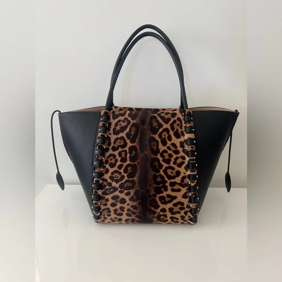 ❌SOLD❌ New $5,250 ALAIA Le Hinge Leopard-Print Calf Hair Tote Bag Handbag - Picture 2 of 16